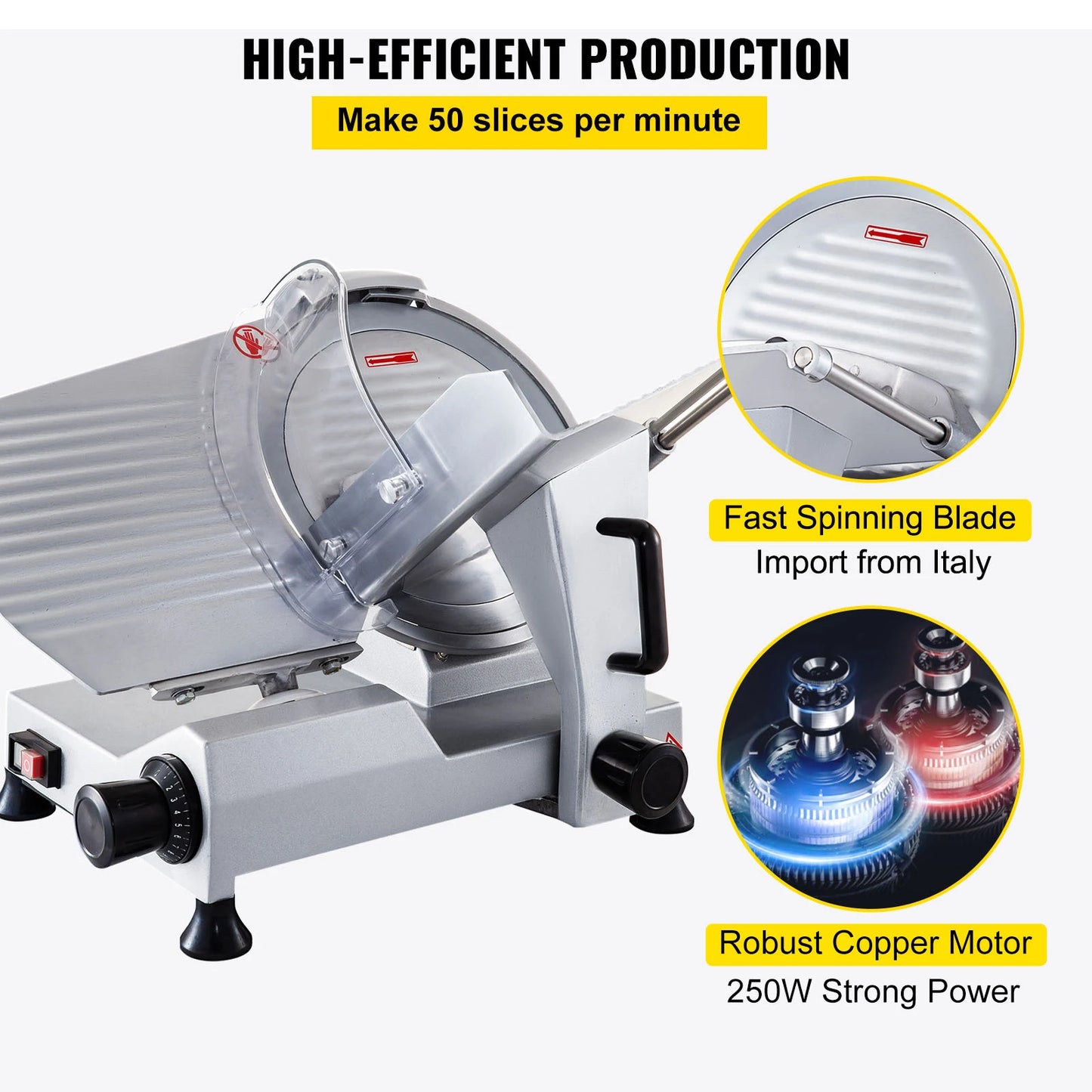 320W Commercial Meat Slicer Electric Deli Food Slicer for Meats