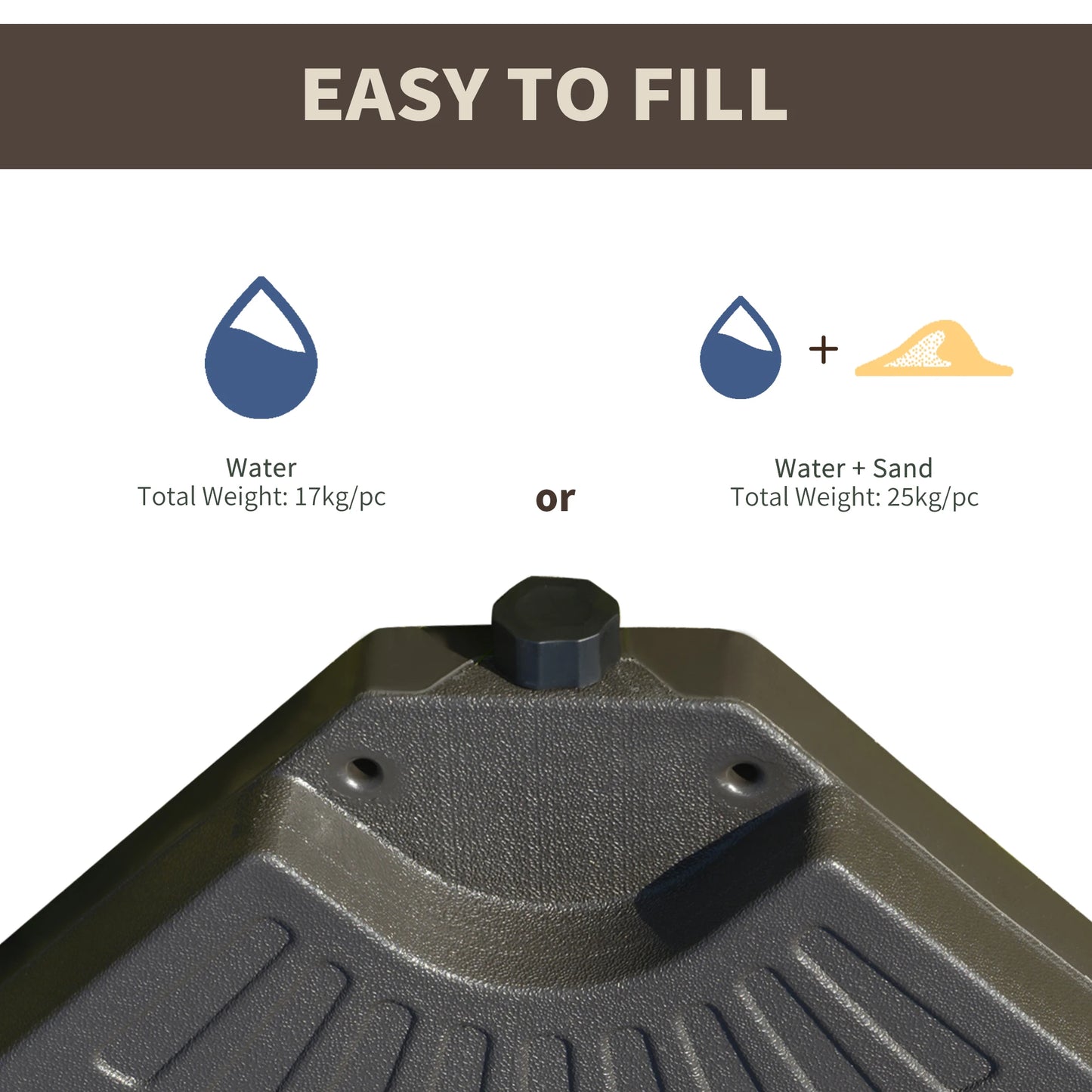 Heavy-Duty 4-Piece Cantilever Umbrella Base – Up to 220 lb