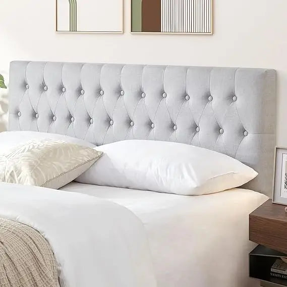 Modern Linen Upholstered Tufted Headboard With Adjustable Comfort