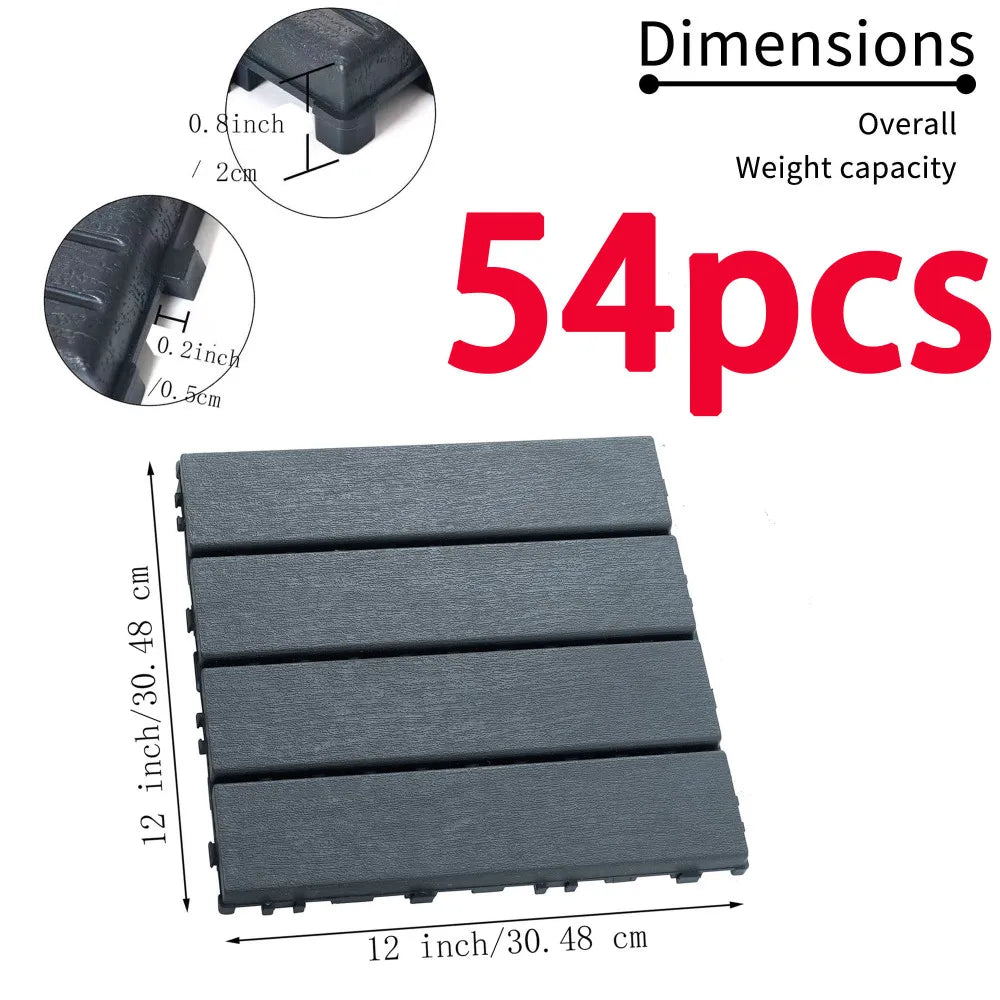 Interlocking Plastic Deck Tiles For Outdoor Waterproof Patio Flooring