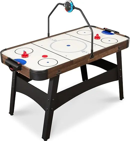 LED 54 Inch Air Hockey Game Table w/Light-up Scoreboard, Powerful Motor, AC Outlet. Includes 2 Pucks, 2 Pushes.
