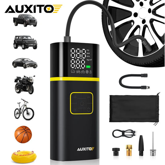 AUXITO Car Jump Starter Air Pump Power Bank Lighting Portable Air Compressor 4 In 1 Cars Battery Starters Auto Tyre Inflator
