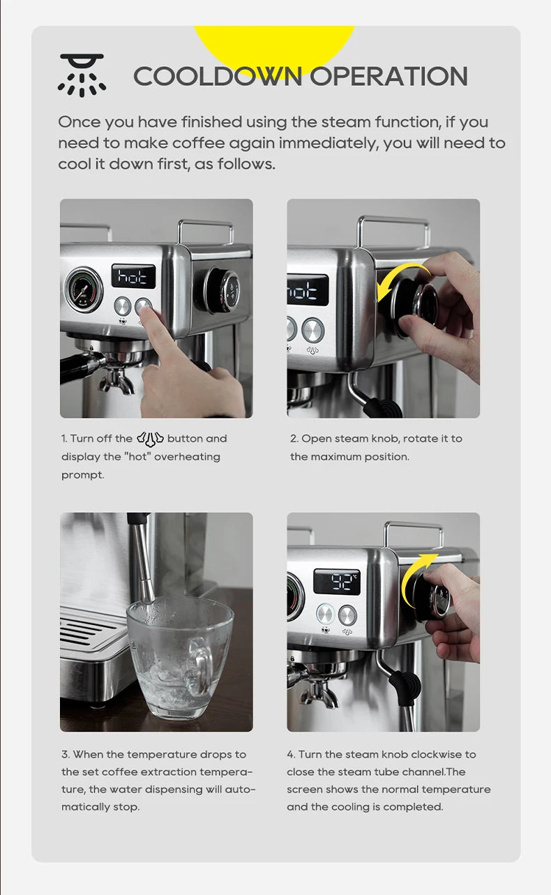 HiBREW H10A 20-Bar Semi-Automatic Espresso Machine