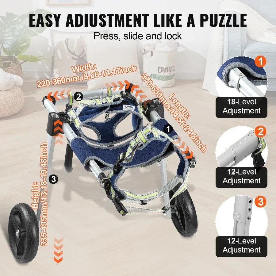 Lightweight Dog Wheelchair For Back Legs Mobility Aid