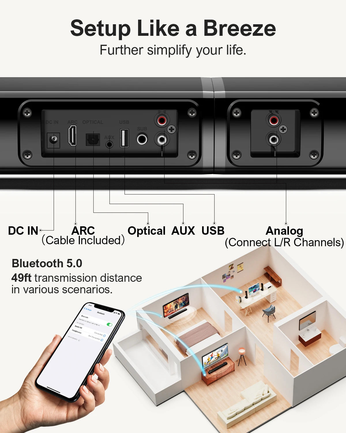 Ultimea TV Soundbar With Bluetooth 5.3 And Bass Boost