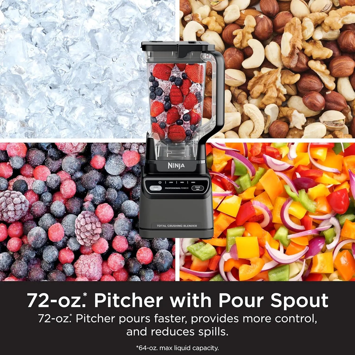 Professional 1200W Blender With AutoIQ For Smoothies And Frozen Drinks