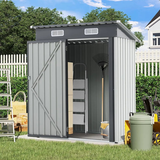 Durable Galvanized Steel Outdoor Storage Shed With Lock
