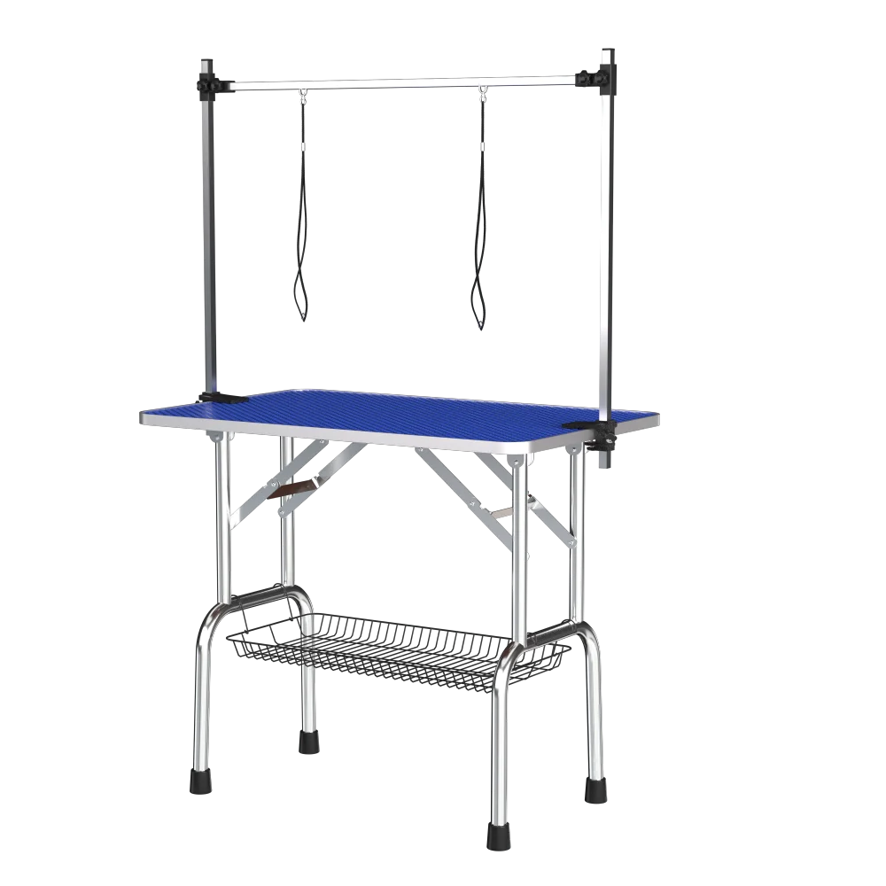 Folding Pet Grooming Table With Adjustable Dual-Loop Arm