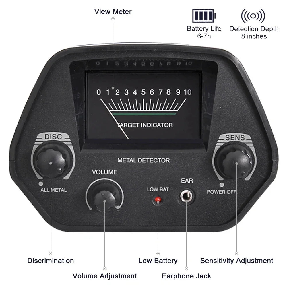 High Accuracy Waterproof Metal Detector for Treasure Hunting