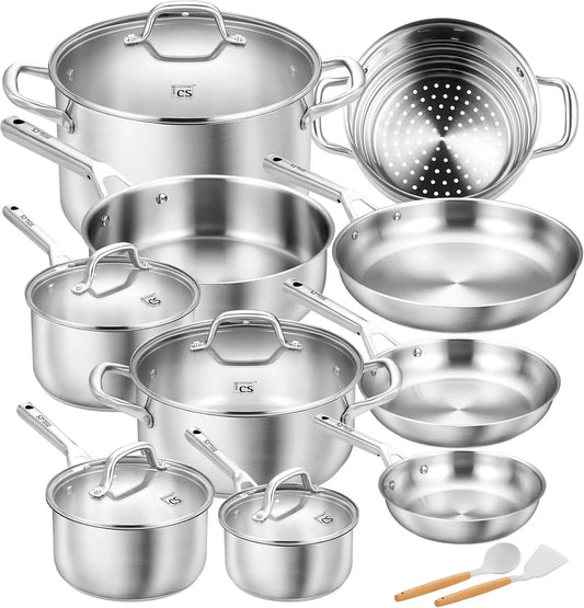 KOCH SYSTEME CS 17-Piece 5-Layer Stainless Steel Cookware Set