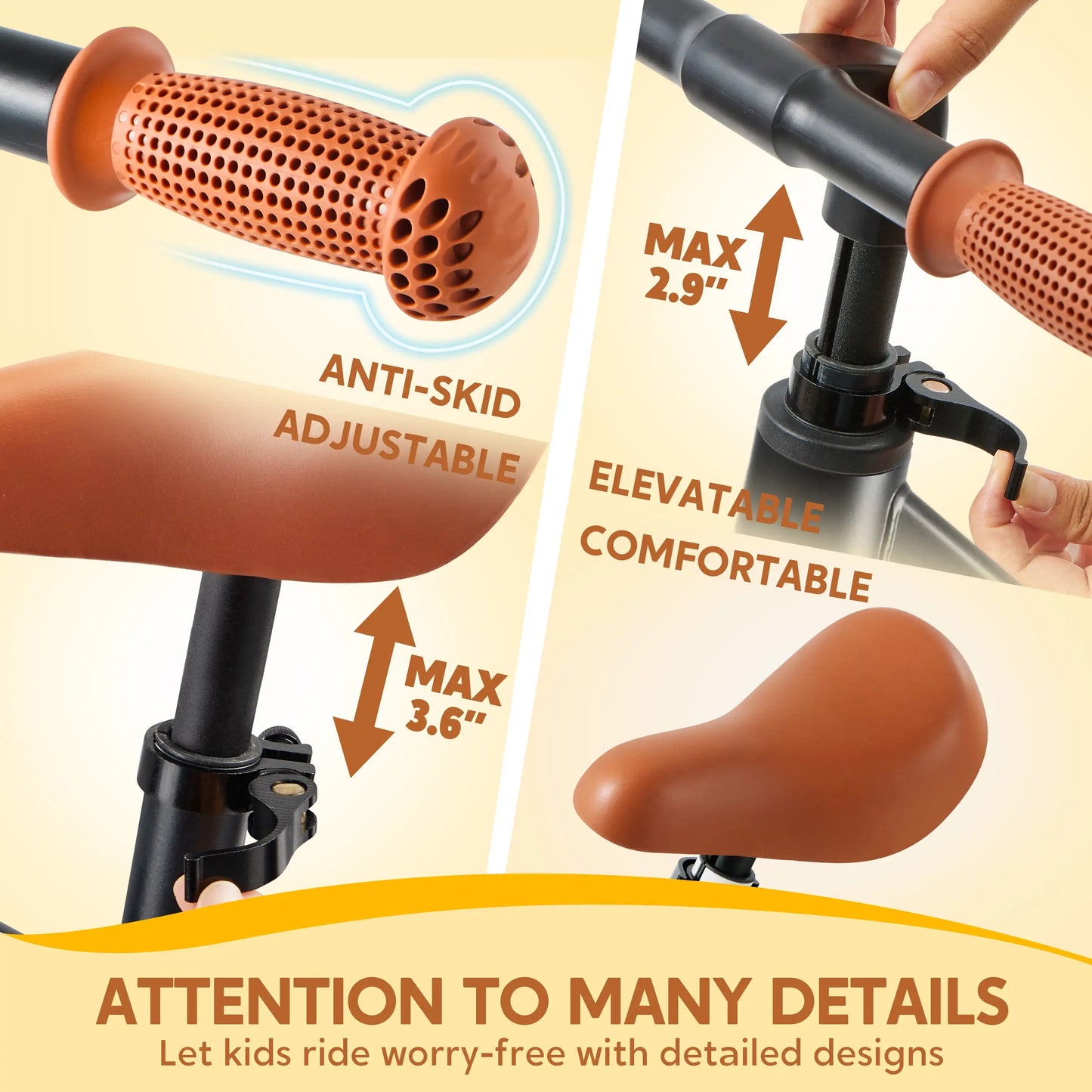 Syncfun Balance Bike Lightweight Toddler Bike for 2 to 5 Years Kids No Pedal Riding Toys with 12" Anti-Skid Wheels Kids Gifts