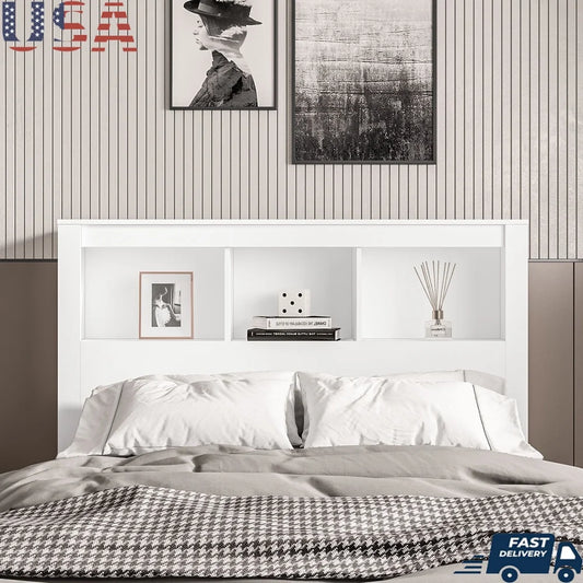 Madison Bookcase Headboard With Storage Shelves Modern Water Resistant