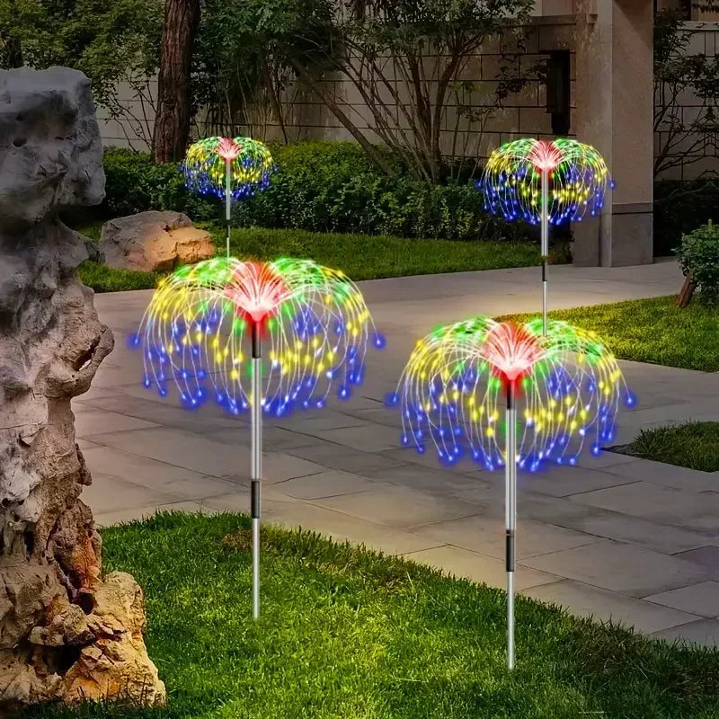Outdoor Solar Firework Lights With 8 Lighting Modes For Garden Pathways