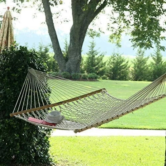 Original 13OC Original Deluxe Cotton Rope Hammock Handcrafted in The USA, Accommodates 2 People
