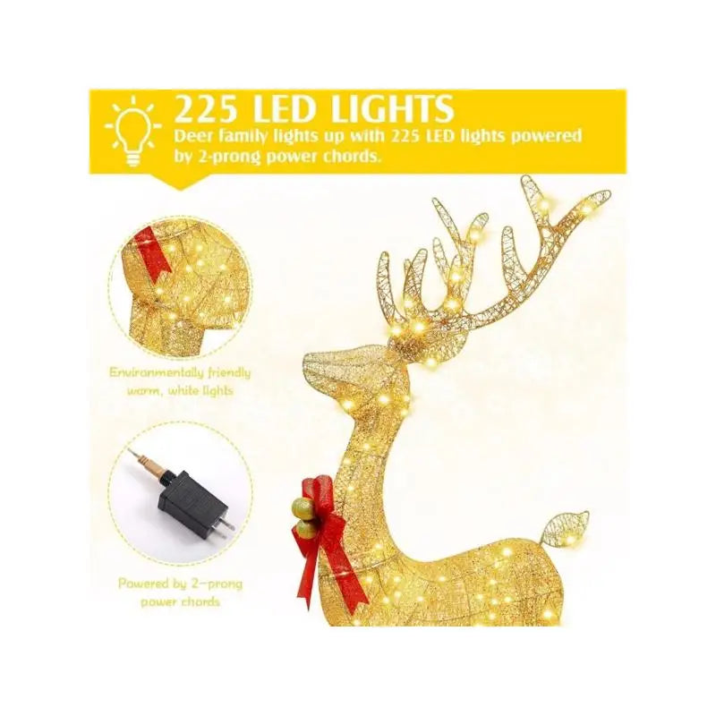 Lighted Christmas Reindeer Family Set Outdoor Decor