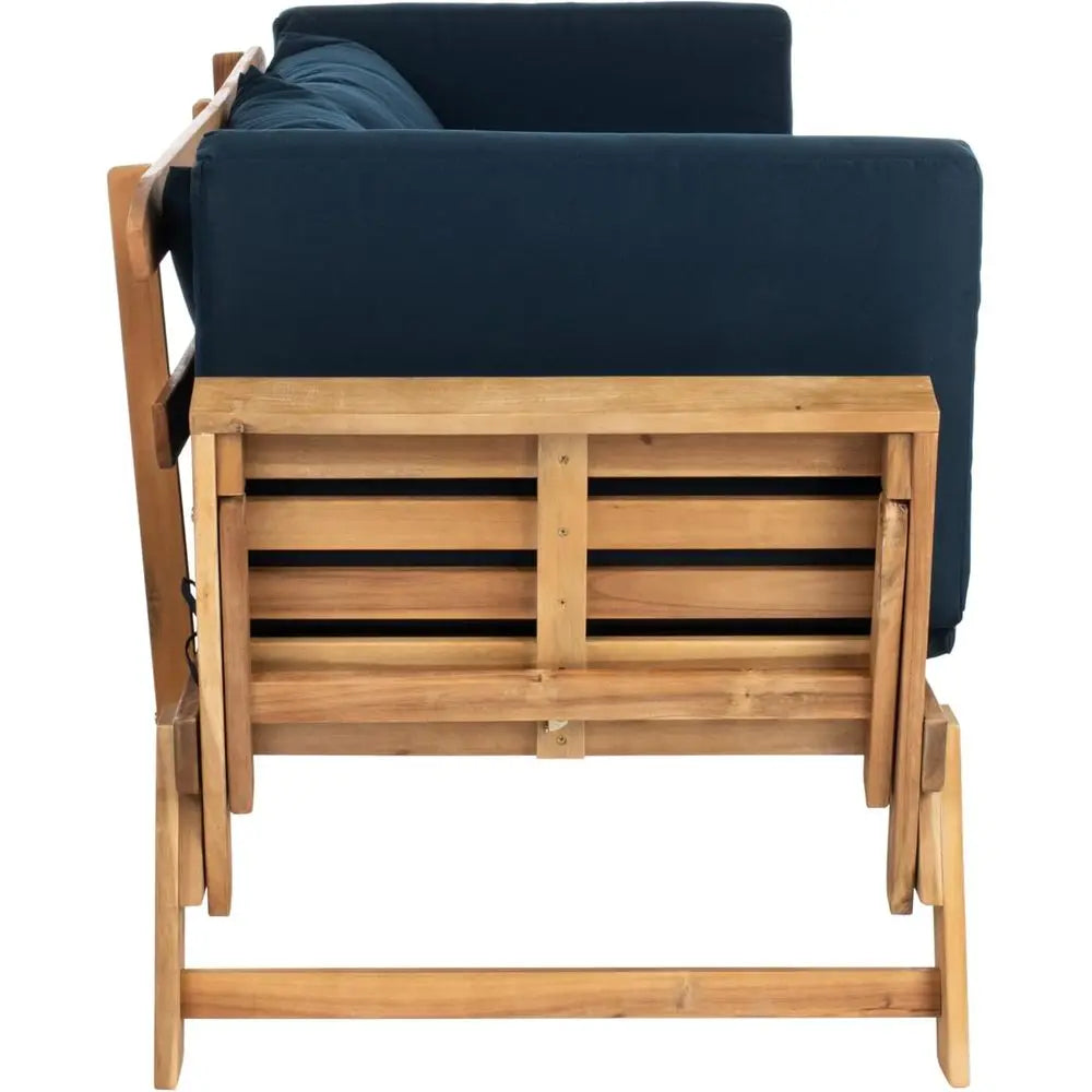 Contemporary Outdoor Daybed For Patio With Cushioned Seat Wood Frame