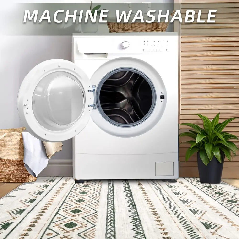 Geometric Bohemian Area Rug For Living Room Washable Non Slip