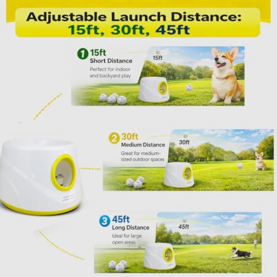Automatic Dog Ball Launcher With Adjustable Distances
