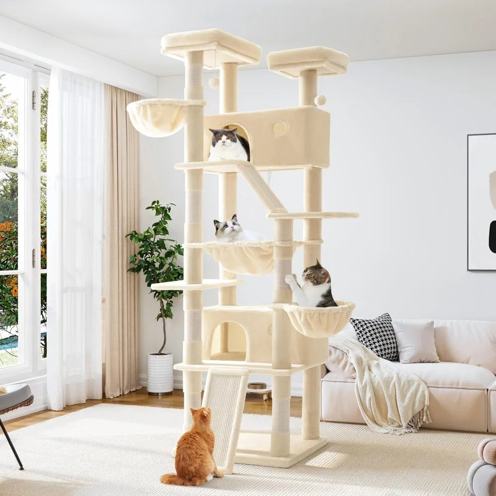 Multi Level Cat Tree With Condo Hammock And Scratching Post
