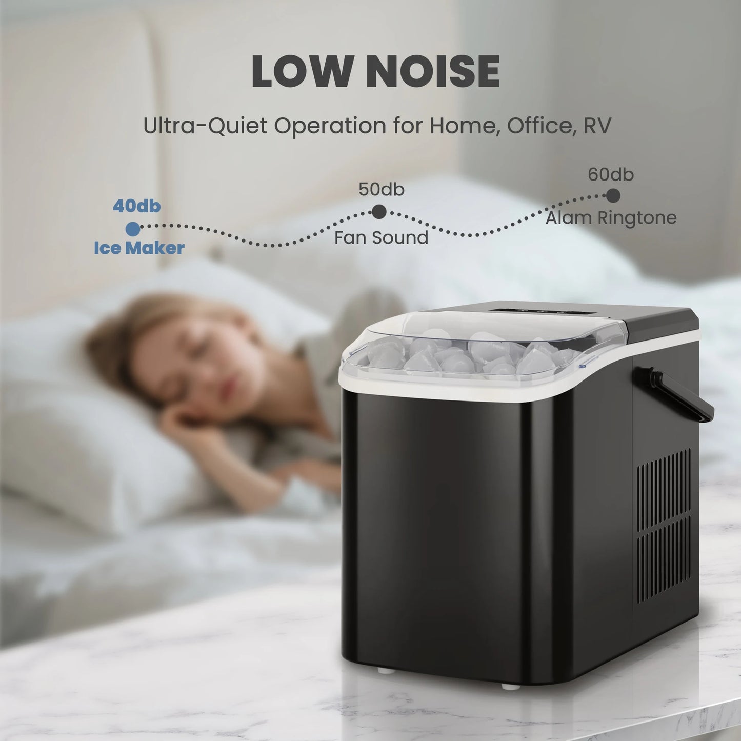 Countertop Bullet Ice Maker – 26.5 lbs/Day, Self-Cleaning