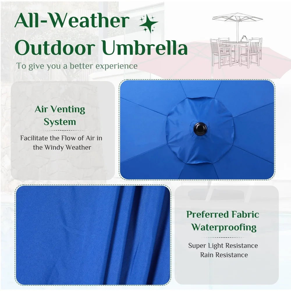 Outdoor Umbrella With Tilt Push Button And UV Resistant