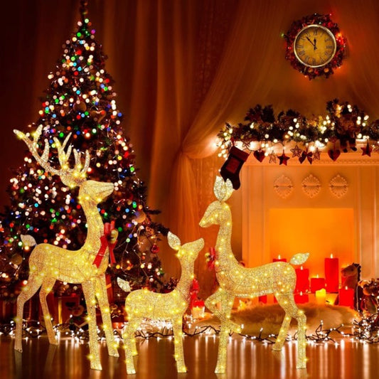 Lighted Christmas Reindeer Family Set Outdoor Decor