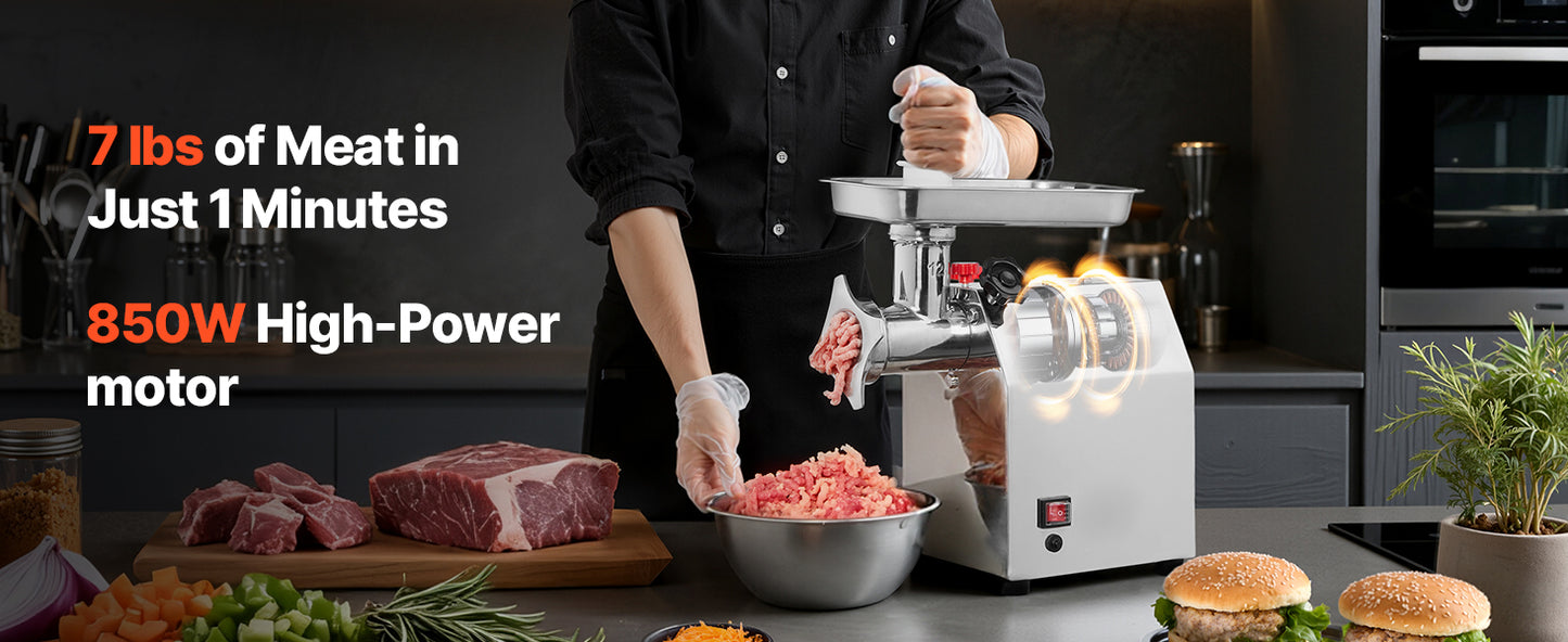 SucceBuy #12 850W Heavy-Duty Electric Meat Grinder – 7 lb/min