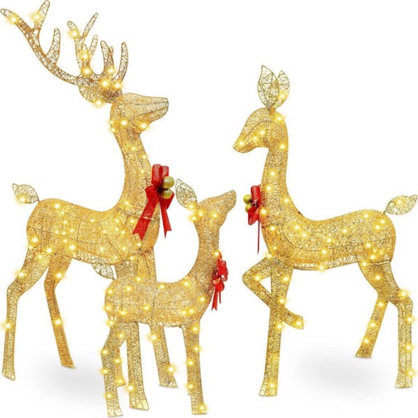 Lighted Christmas Reindeer Family Set Outdoor Decor