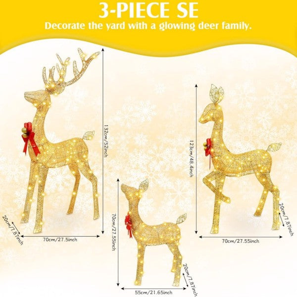 Lighted Christmas Reindeer Family Set Outdoor Decor