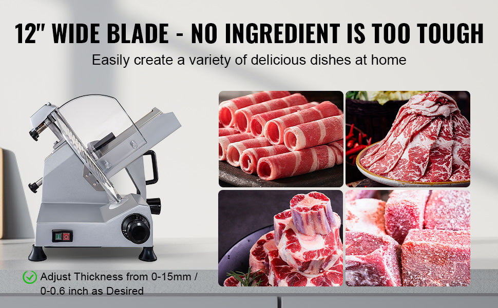 320W Commercial Meat Slicer Electric Deli Food Slicer for Meats