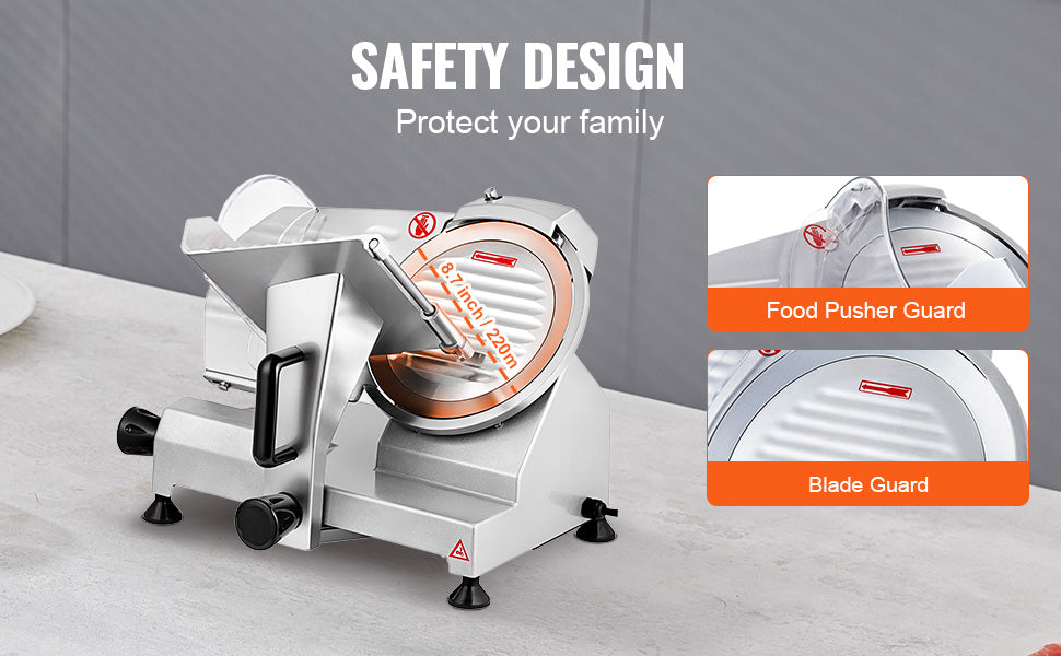 Electric Deli Slicer With Adjustable Thickness For Meats And Cheeses