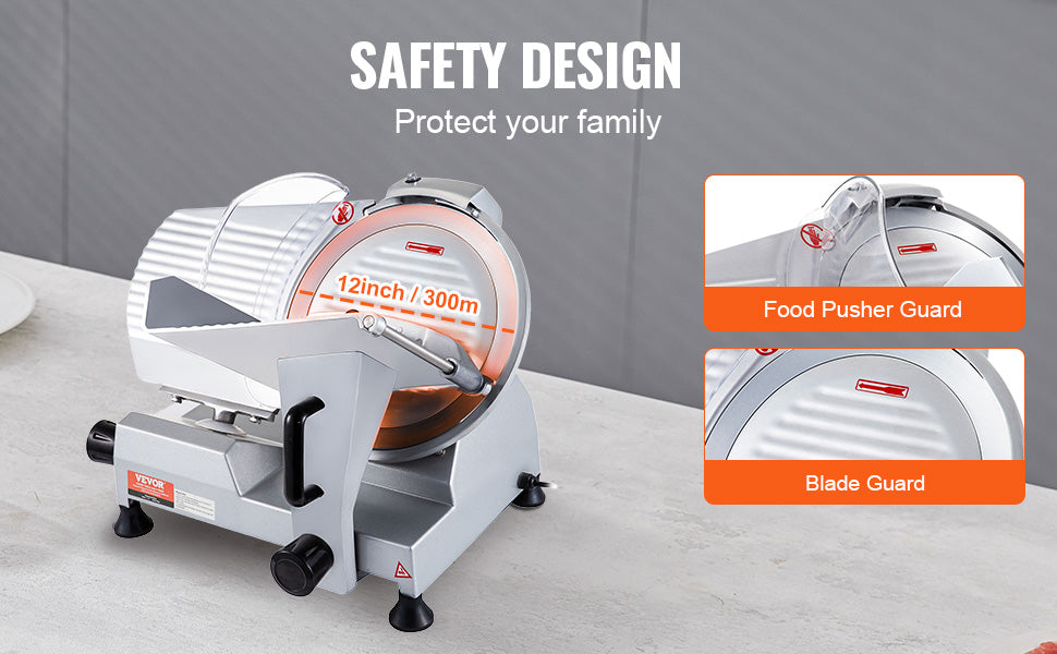 320W Commercial Meat Slicer Electric Deli Food Slicer for Meats
