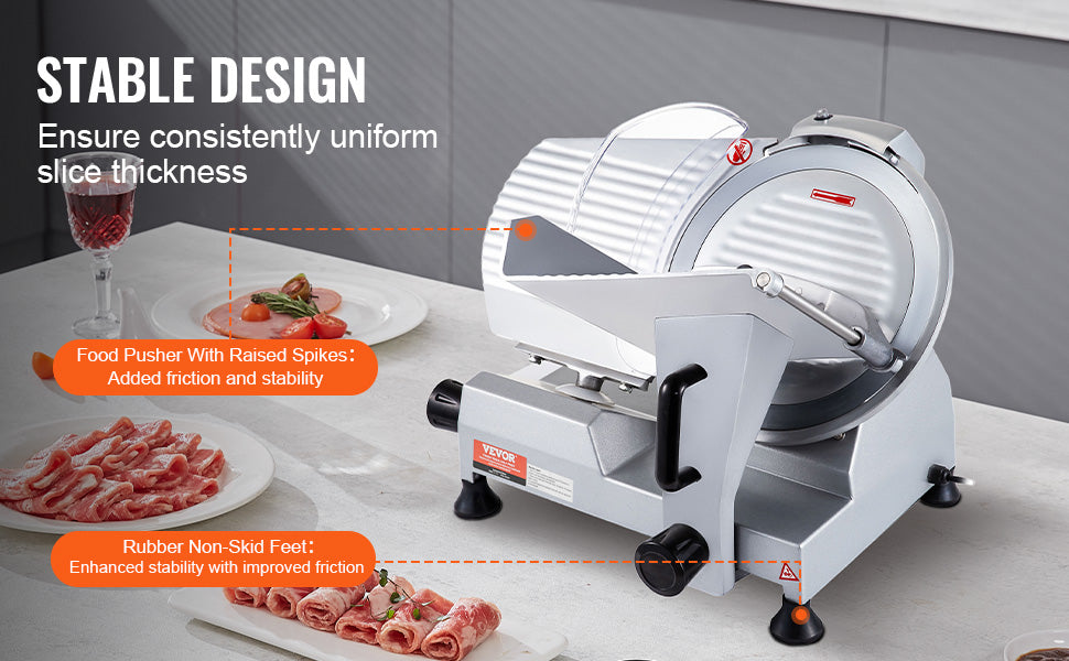 320W Commercial Meat Slicer Electric Deli Food Slicer for Meats