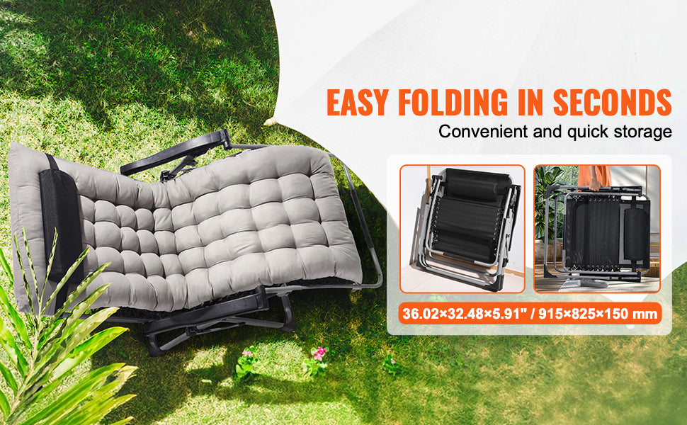 SucceBuy Zero Gravity Lounge Chair With Adjustable Recline And Cupholder